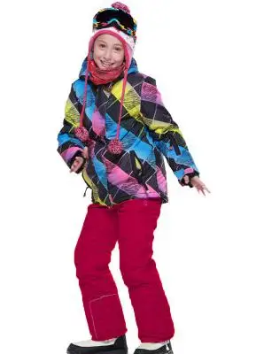 Новые детские зимние лыжные комплекты для сноуборда для девочек, куртка, комбинезон, штаны, размер 8, 10, 12-35, русская Одежда для девочек, спортивная одежда для активного отдыха - Цвет: Khaki
