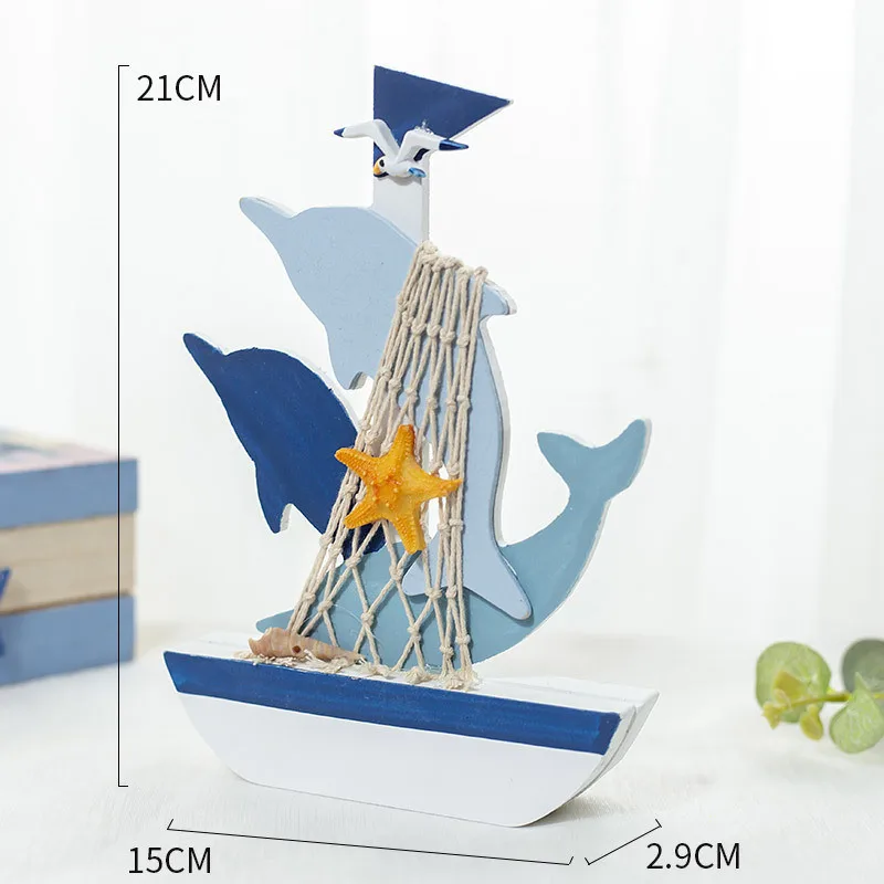Mediterranean sailing ornaments smooth sailing boat solid marine ship model wedding gifts wood products home decor wall hangings