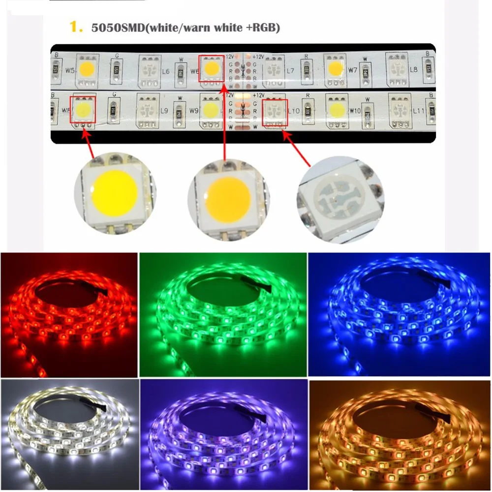 Светодиодные полосы лампы 5050 SMD IP33 водонепроницаемый IP65 DC12V ленточная лампа RGBW/RGBWW