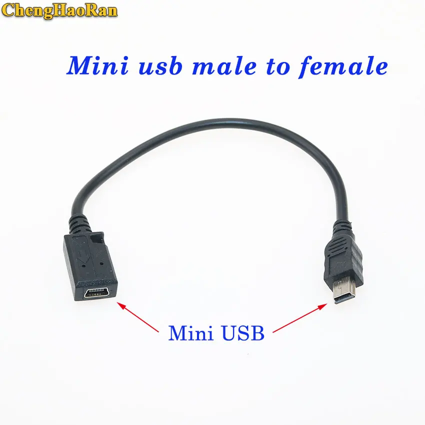 

ChengHaoRan Mini USB B 5 Pin Male Plug To Female Jack Extension Data Adapter Lead Cable Cord