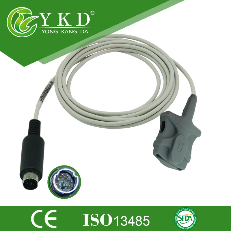 

Biosys Adult soft tip spo2 sensor,length 3 meter/6pin spo2 probe,medical TPU cable