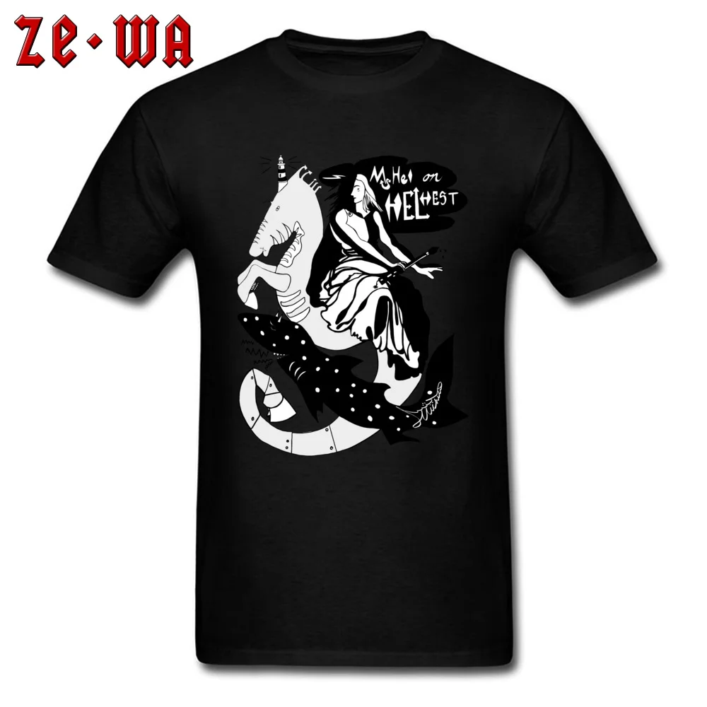 Ms.Hel on Helhest O Neck T-Shirt Summer Tees Short Sleeve Slim Fit 100% Cotton Fabric Custom T Shirt Slim Fit Men Ms.Hel on Helhest black