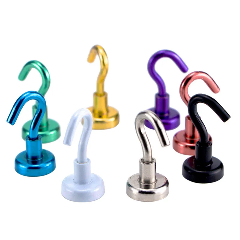 

Hoomall 8PCs Steel Magnet Hooks Storage Racks Holders Household Magnetic Metal Plating Hook Organization Home Storage Dropship