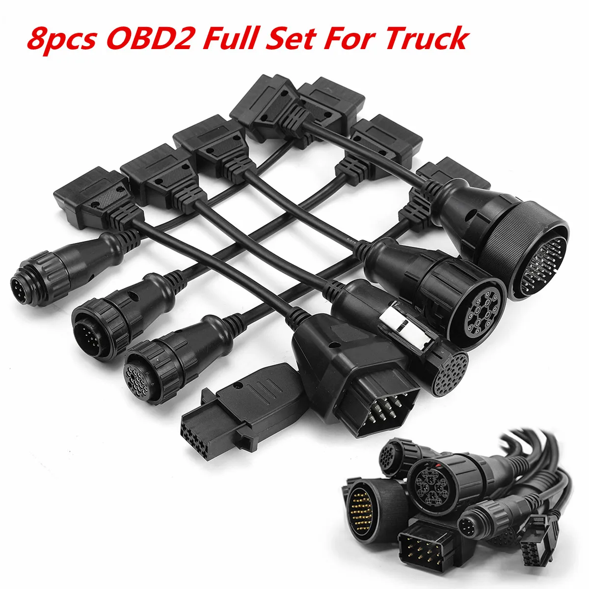 8pcs OBD2 Full Set For Benz / Volvo Truck Cables For AUTOCOM/delphi/ CDP 8pcs OBD2 Full Set For Benz / Volvo Truck Cables For AUTOCOM/delphi/ CDP