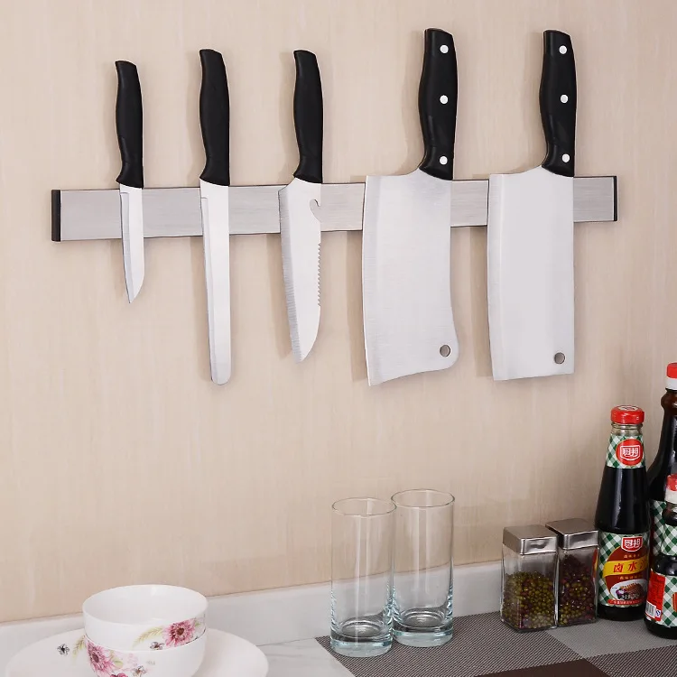 

Magnetic Tool Holder Knife Rack 304 Stainless Steel Punch Free Chopper Storage Rack Spatula Shelf Kitchen Accessories Organizer