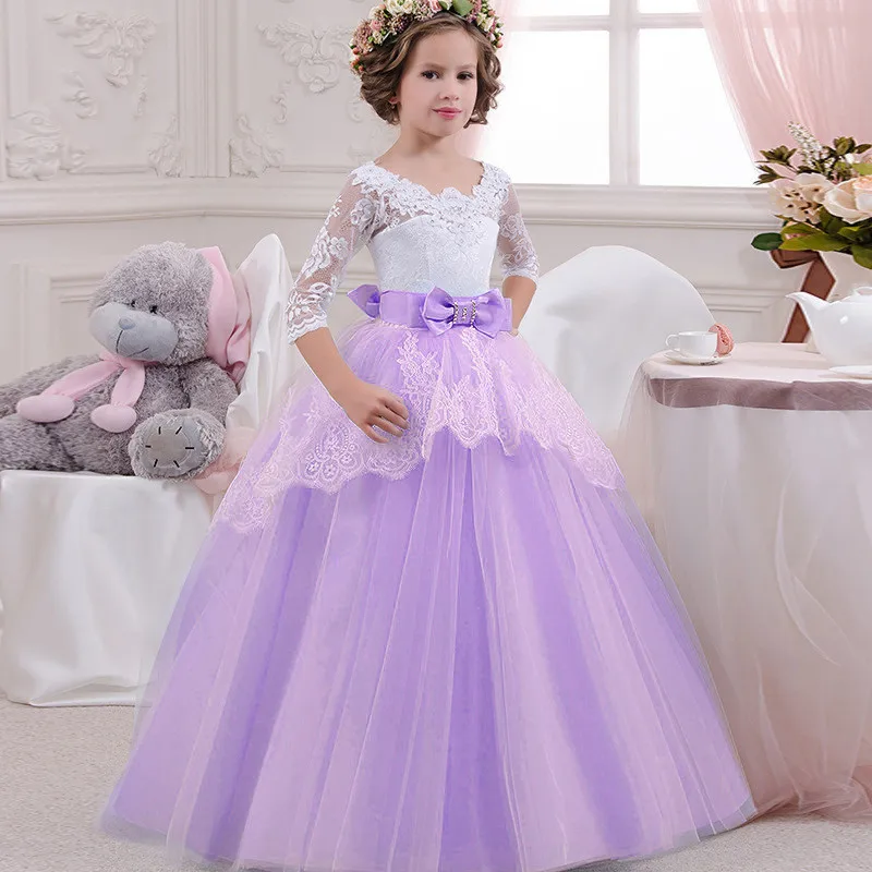 Элегантное платье принцессы; Детские платья для девочек; бальное платье; Платья с цветочным узором для девочек; праздничная одежда; свадебные и вечерние вечерний костюм