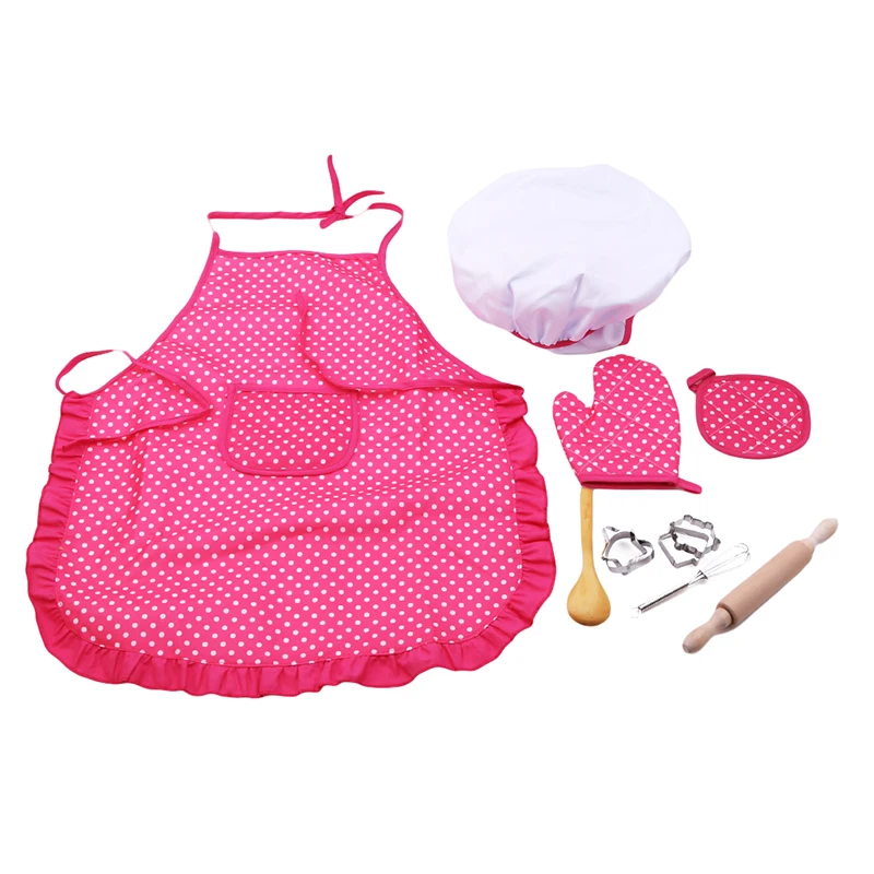 

11Pcs/Set Kitchen Toy Children Cooking Utensils Kitchen Supplies Set Chef Set For Kids Cooking Play Set With Apron Chef Hat