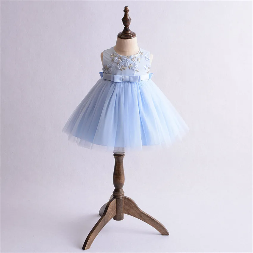 HAPPYPLUS/Сетчатое платье для крещения для маленьких девочек; платье на крестины для маленьких девочек; голубое, зеленое платье с цветами для первого дня рождения; платье для малышей на свадьбу