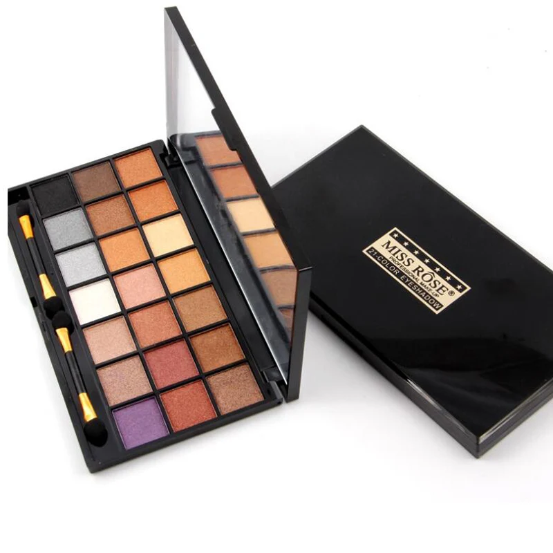 

Miss Rose Makeup Professional Natural Matte Shimmer Eye Shadow Palette Easy to Wear Naked Nude 21 Color Eyeshadow Cosmetic Tools