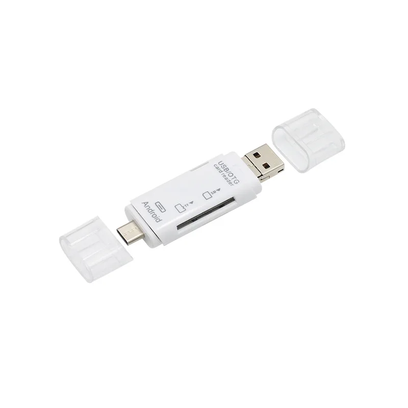 Многофункциональный 3 в 1 Micro usb type-C OTG флэш-накопитель адаптер type-C Кардридер разъем SD TF OTG кард-ридер - Цвет: white