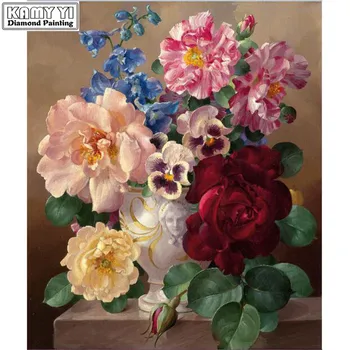 

Diamond Painting Flower arrangement Pink & Dark red 30x40cm XY1