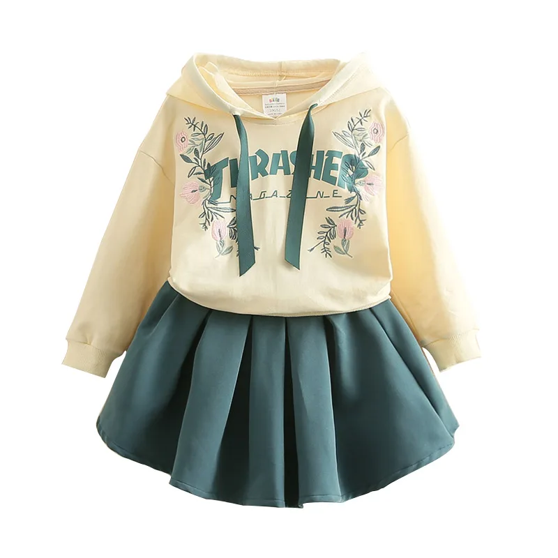 

New Fashion Baby Girls Sweatshirt Skirt Suit 2019 Spring Suit Children's Clothing Sets Cotton High Quality Children Girls Sets