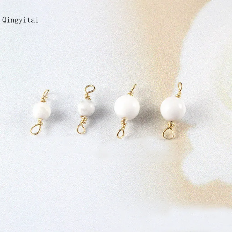 (10PCS/LOT) DIY Handmade Winding Freshwater Pearl White Turquoise Double Hanging Earrings Necklace Jewelry Accessories SX23 | Украшения и