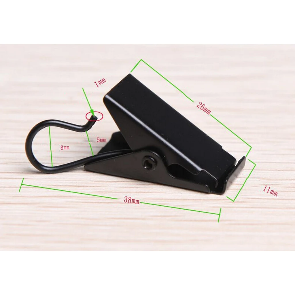 30Pcs Curtain Glider Window Treatment, Curtain Clips Hook Hanger, Clothes Line Peg 38mm Black