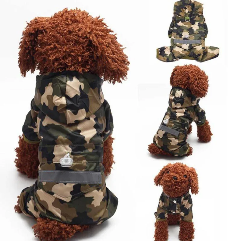 Камуфляжная для собаки дождевик двухфутовый светоотражающий комбинезон товары для животных водонепроницаемый плащ для щенка чихуахуа пальто для кошек - Цвет: Camouflage