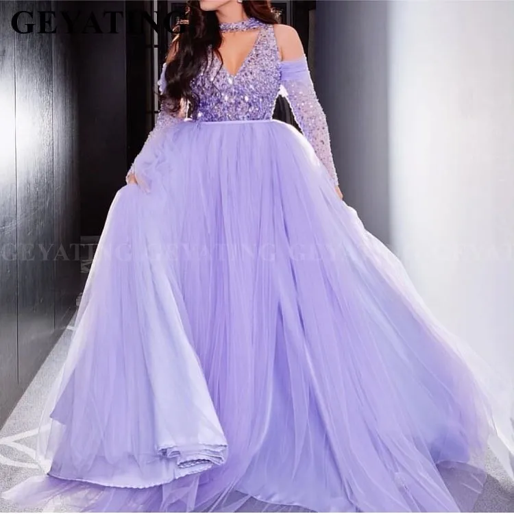 violet evening gown