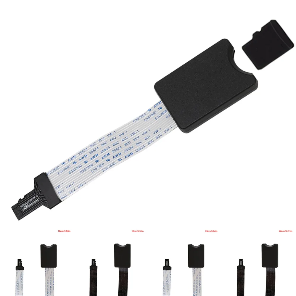 

10/15/25/46cm TF MicroSD Male To SD Female SDHC SDXC Card Reader Extension Adapter Cable Extender For Phone Car GPS TV C26