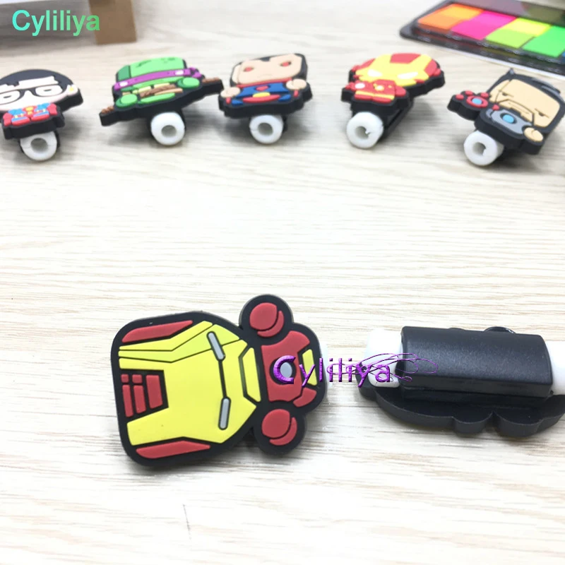 

200pcs Cartoon USB Cable Protector Management Data Line Organizer Clip Protetor De Cabo Cable Winder For iPhone Samsung Huawei
