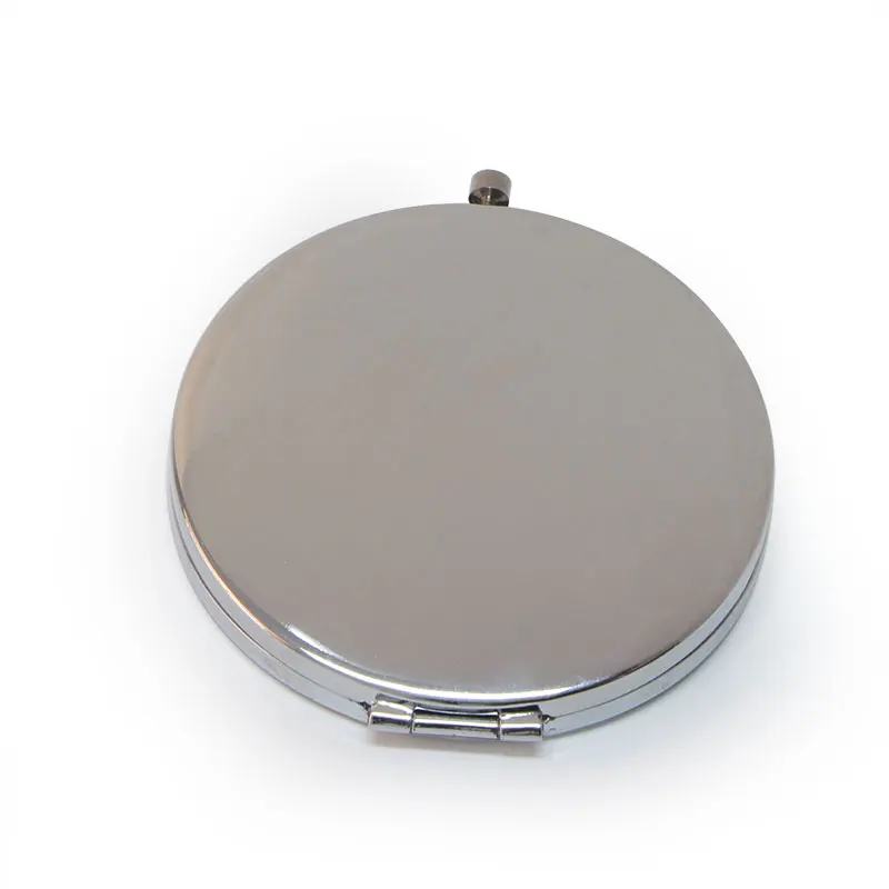 Серебряное металлическое зеркало для нанесения макияжа 70 мм круглое компактное зеркало с тарелка для сублимации DIY набор для персонализированные свадебные услуги и подарки
