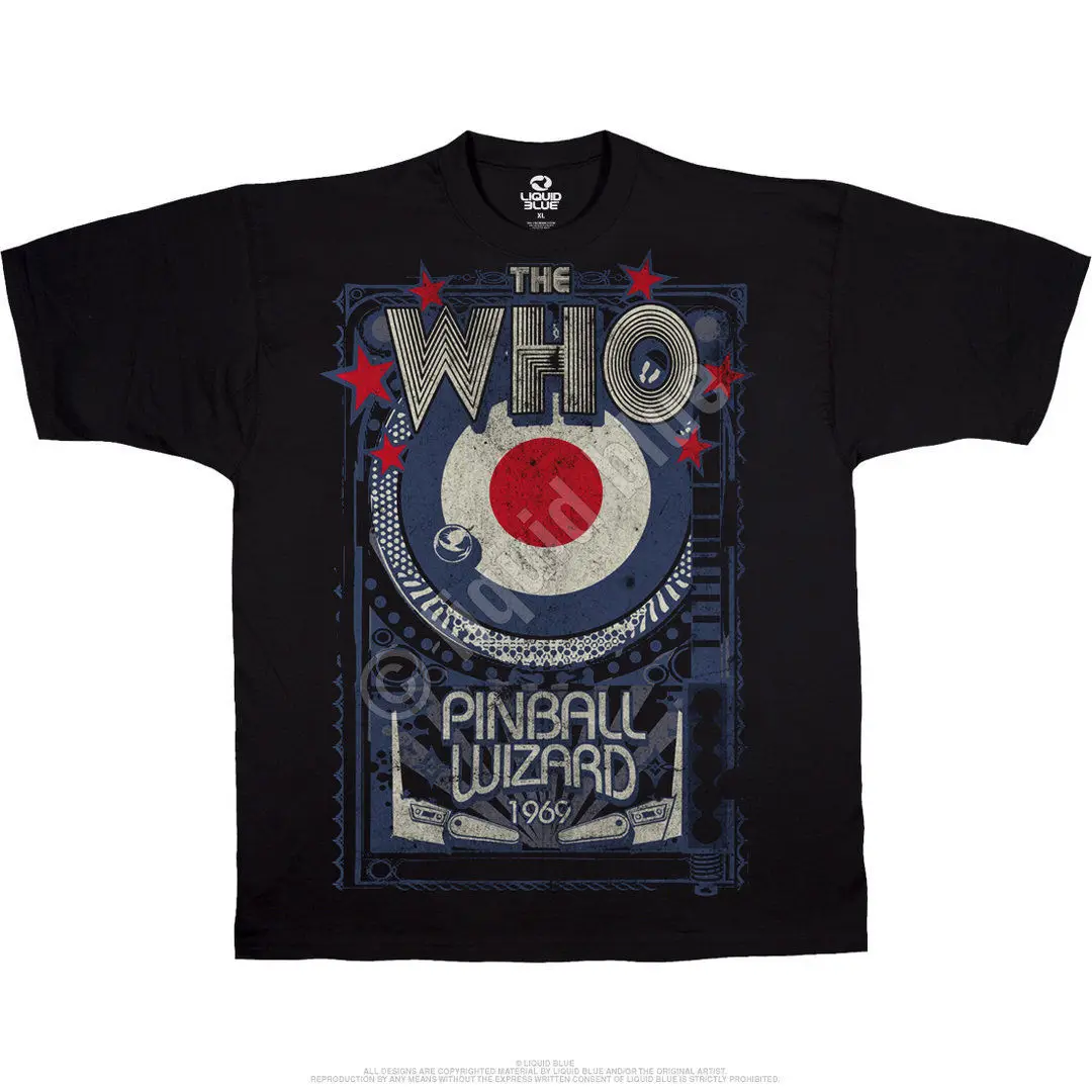 The Who Mens White T Shirt Pinball Wizard Flippers Official