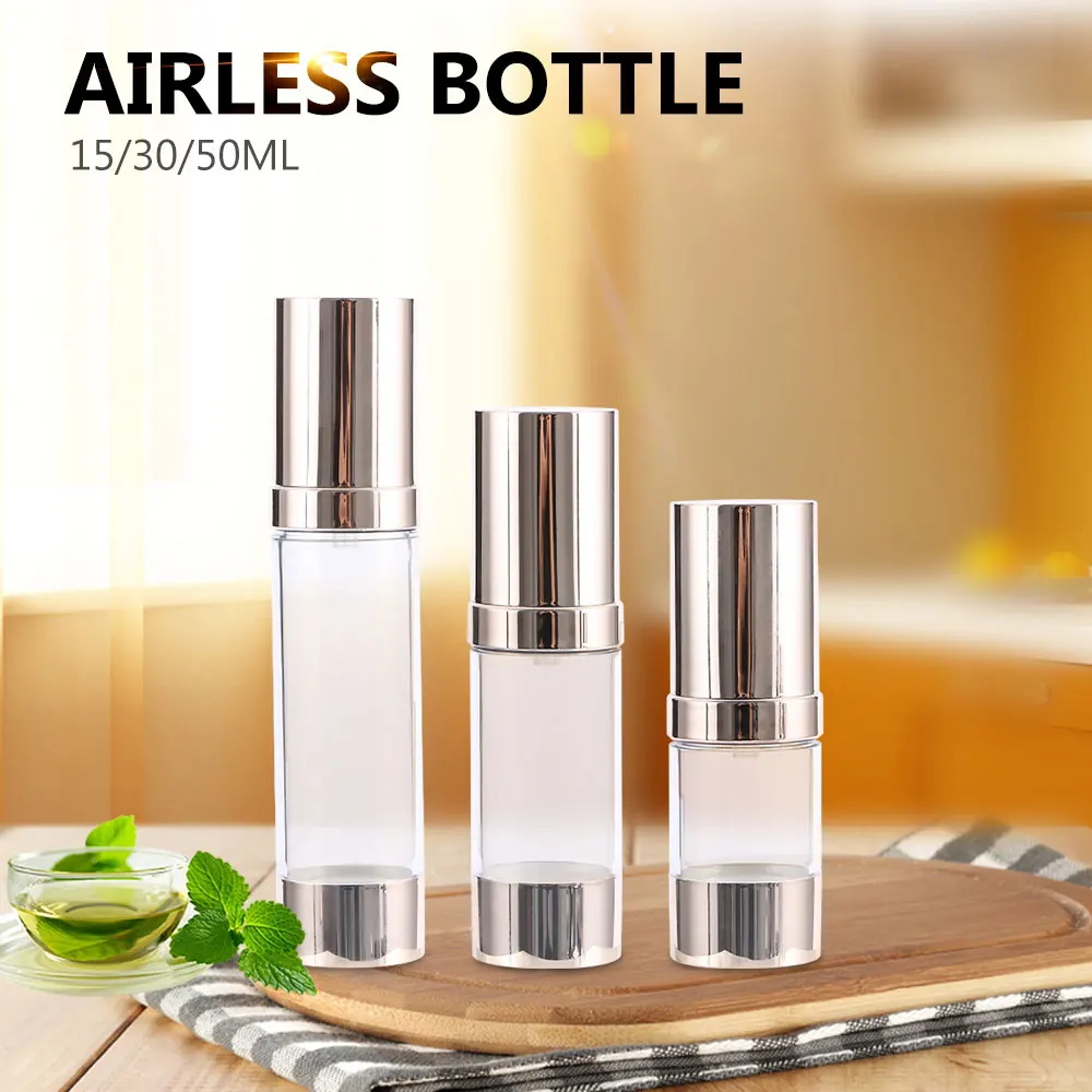 

15/30/50ml Portable Mini Plastic Refillable Cosmetic Bottle Airless Bottle Empty Cosmetic Containers For Traveler New
