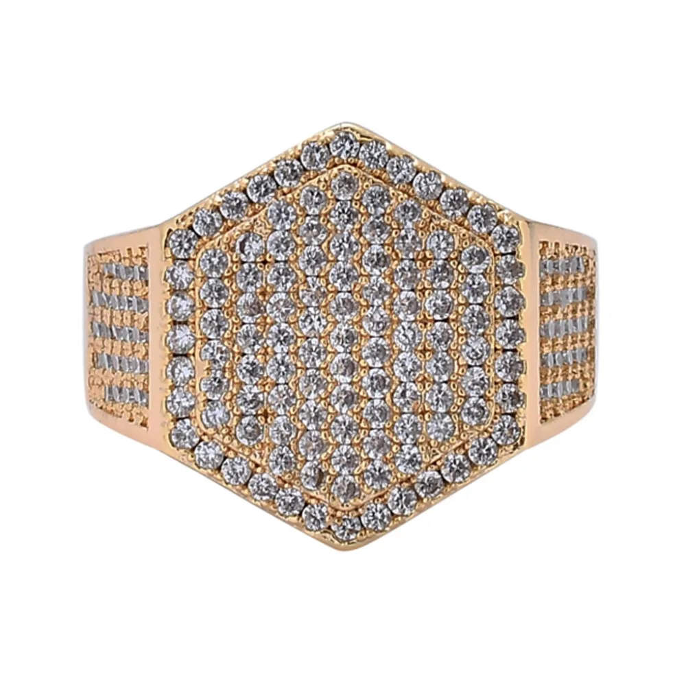 Hip Hop Jewelry Iced Out Hexagon Ring (5)