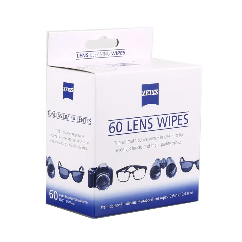 Zeiss предварительно увлажненные линзы тканевые салфетки 60 отсчетов очки камеры