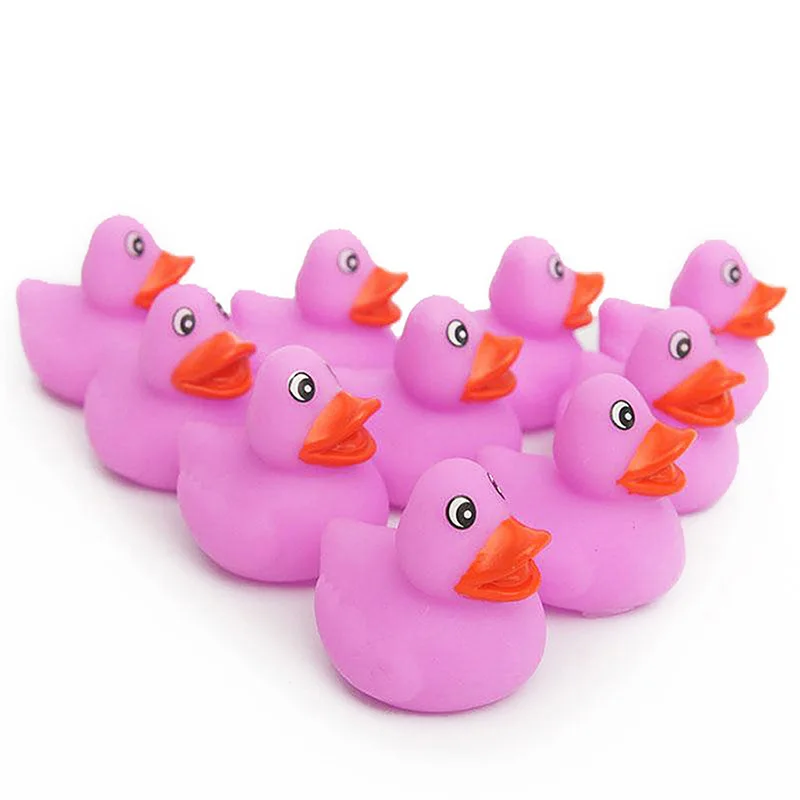 SALE 5PCS Bath Toy Swimming Water Toys Mini Rose red Soft Floating Rubber Duck Squeeze Sound 4