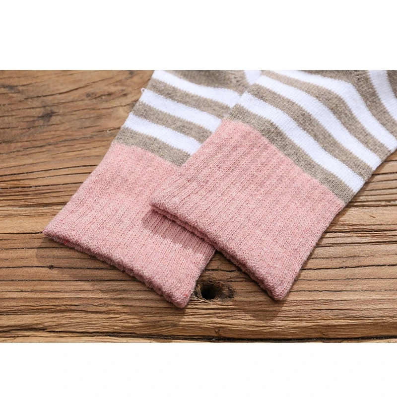 5 пар, женские осенне-зимние хлопковые теплые носки, женские мягкие дышащие повседневные Разноцветные полосатые носки, хит продаж CLL9033