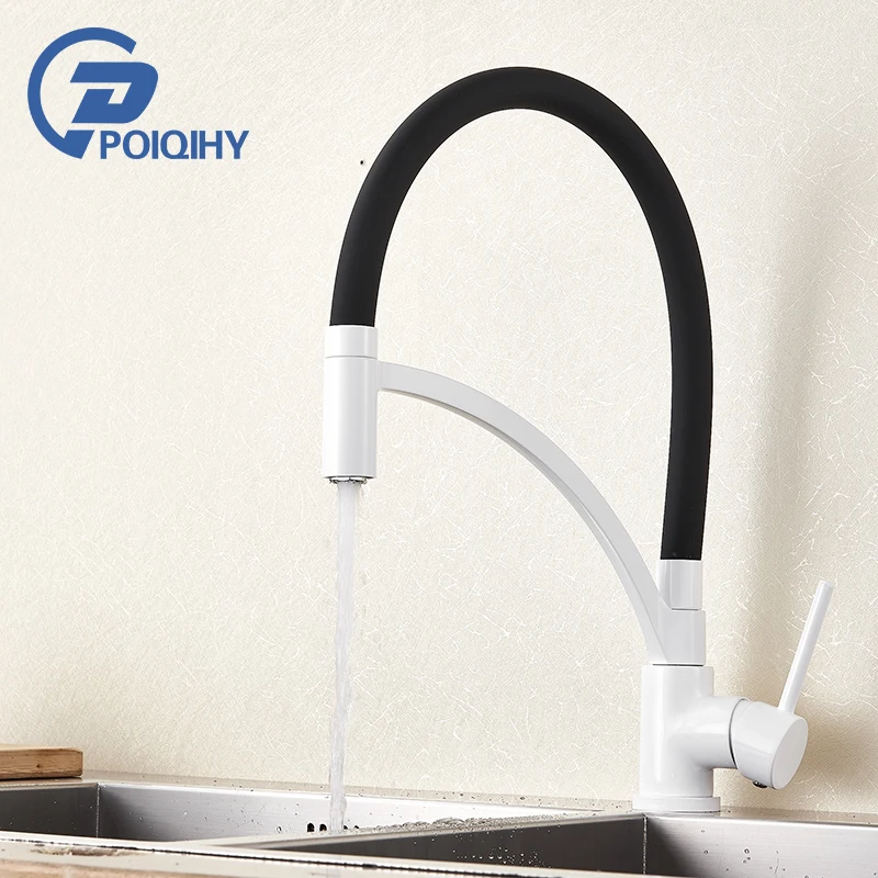 

Kitchen Faucet Single Handle Washing Tap Any Direction Rotating Pull Out Spout Color pedestal Hot and Cold Mixers