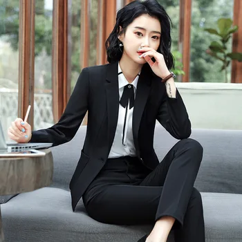 

Professional wear suit female 2019 spring and autumn new fashion temperament dress uniforms two-piece fashion slim wild women's