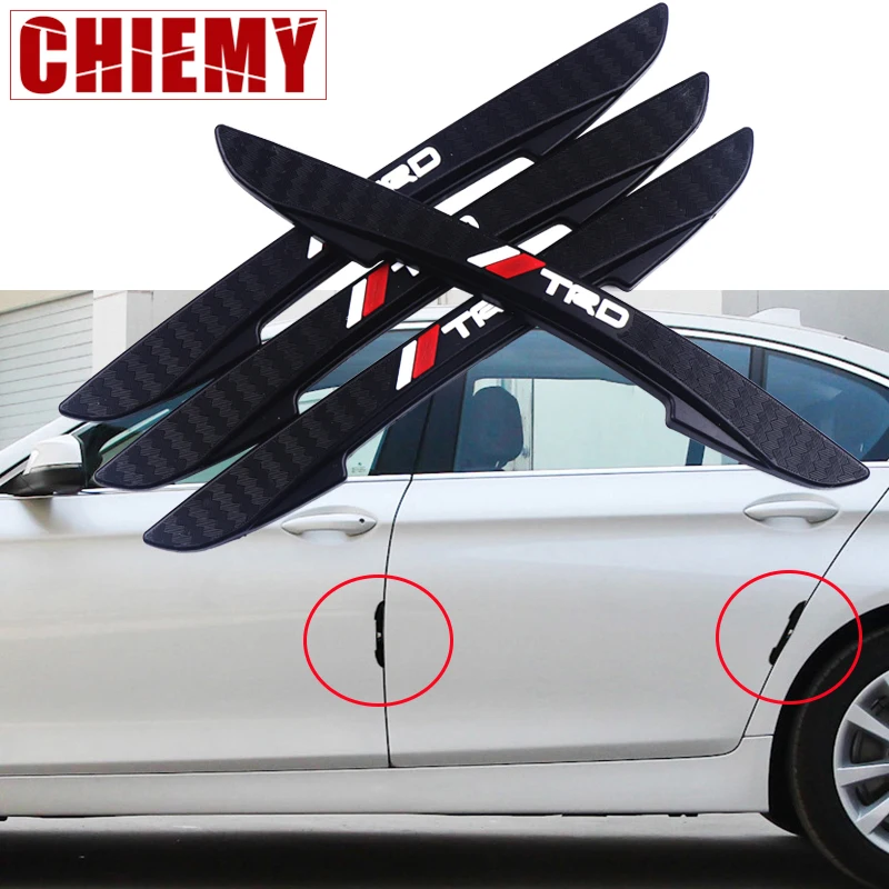 4pcs Car Styling For Toyota TRD logo Emblem Car Door Anti-collision Safety Rear view mirror protection sticker Auto accessories