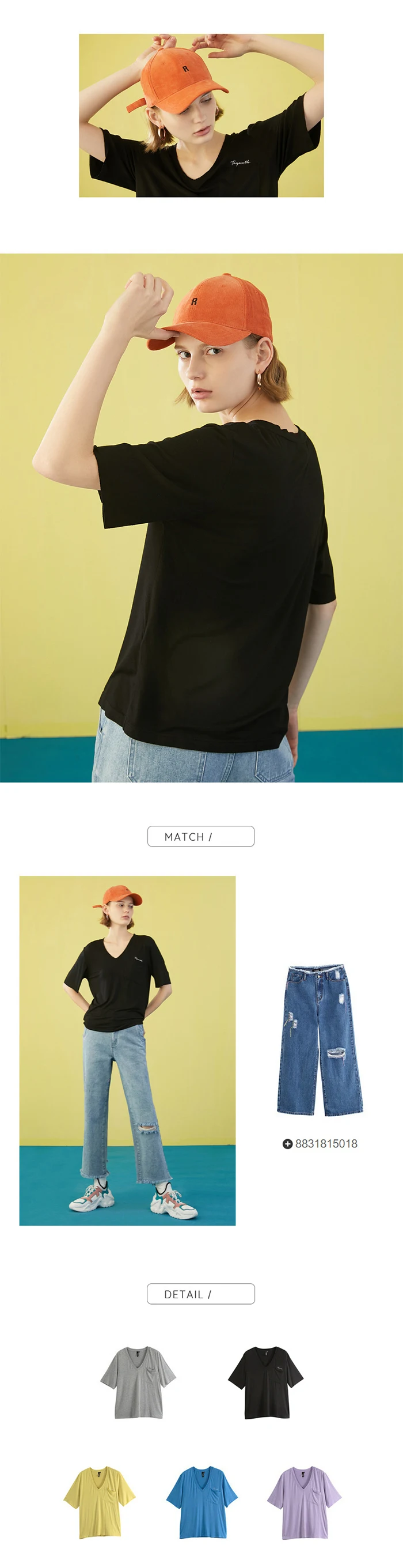 Toyouth, женская летняя футболка, повседневная, v-образный вырез, воротник свободный, сплошной цвет, короткий рукав, рубашка для женщин, с буквенным принтом, хлопковые топы