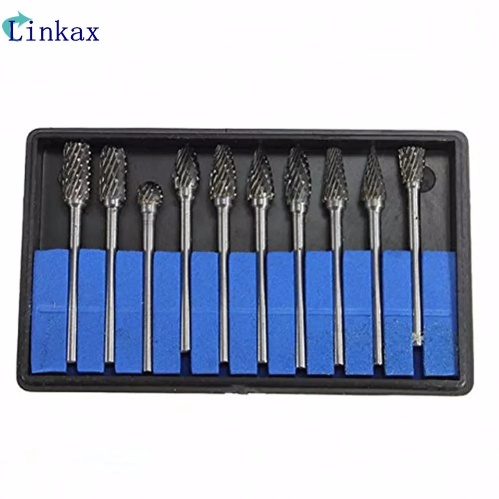 

10PCS/Set Tungsten Steel Solid Carbide Burrs Rotary Files Diamond Grinding Die Grinder
