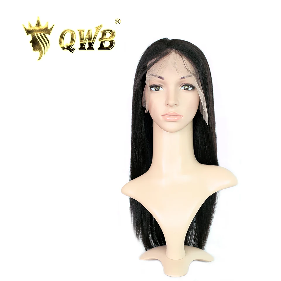

QUEEN WEAVE BEAUTY Free Shipping Light Yaki Lace Front Human Hair Wigs 12''~22'' 100% Virgin Hair Pre-Plucked With Baby Hair