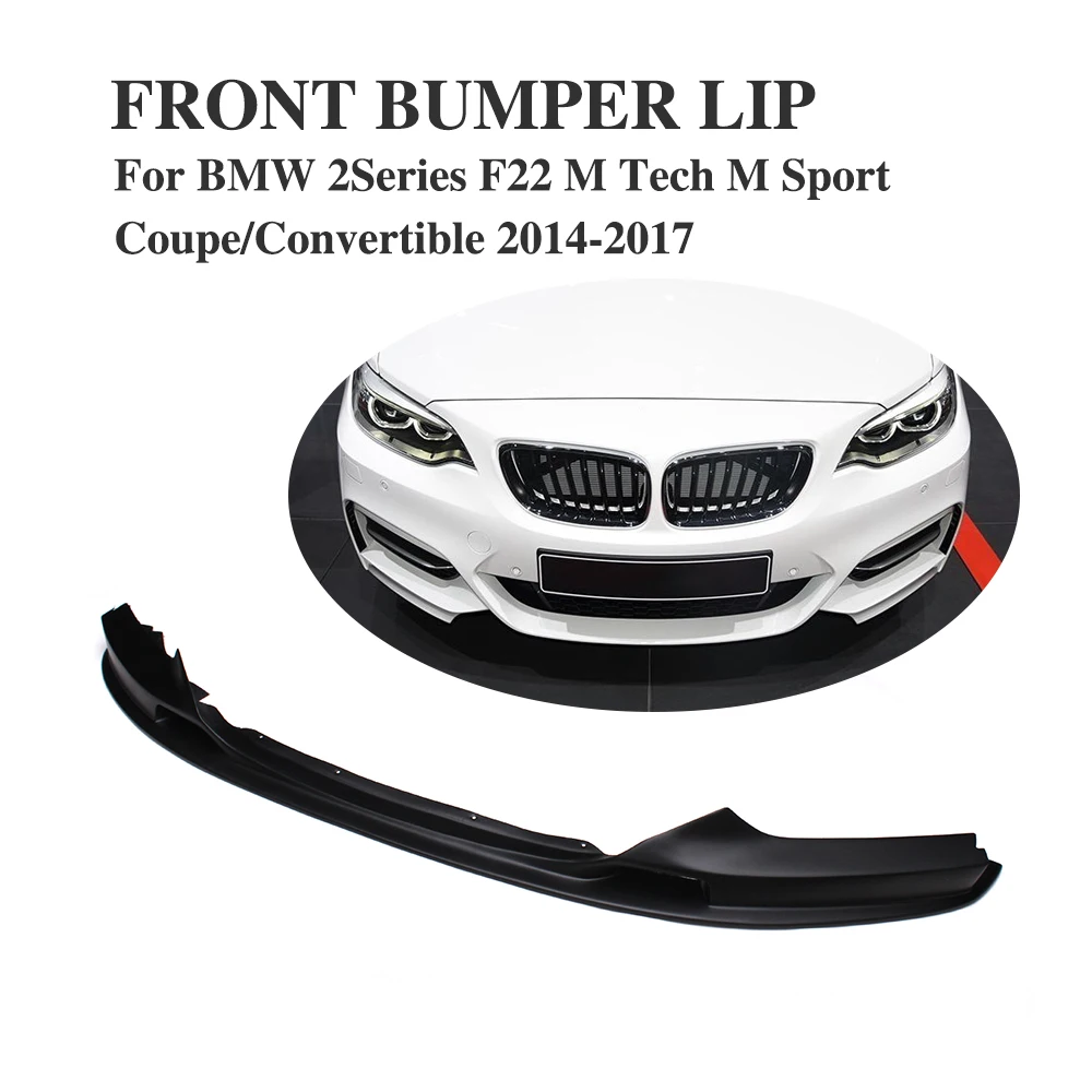 

FRP Black Front Bumper Lip Chin Spoiler Apron for BMW 2Series F22 M Sport Coupe Convertible 2014-2017 Car Tuning Parts