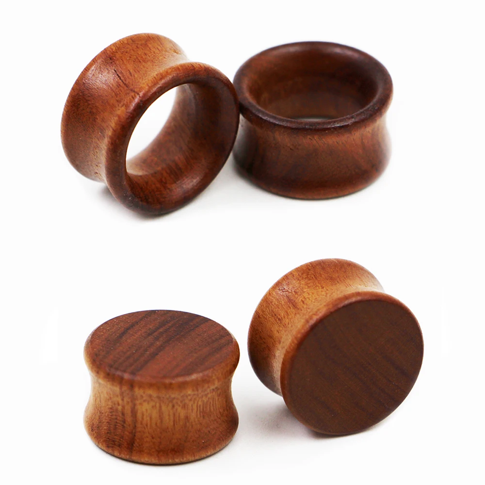 Cuibourtia Organic Wood Saddle Plug Gauges Ear Plugs Solid Plugs Tunnel