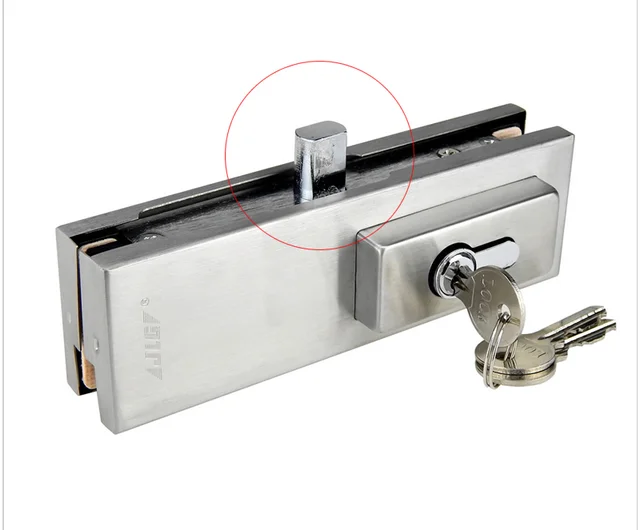 Glass Door clips Lock/bolt/ Ground latch,strengthen,stainless steel,no drilling ,fine drawing