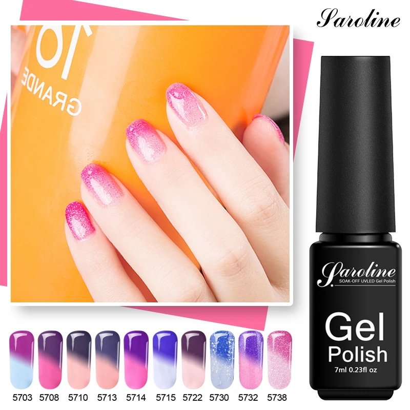 

Saroline Temperature Change Color Gel Nail Polish Nail Art Thermo UV Gel Set Long Lasting Soak Off UV Led Lamp Gel Nail Lacquers