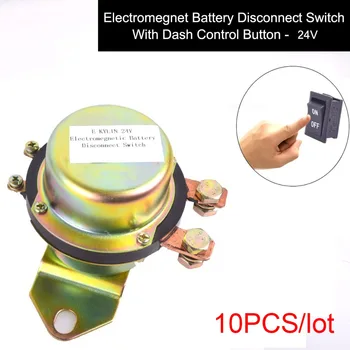 

10Pcs Truck Battery Switch Electromagnetic Disconnector DC 24V Power Switch + One Button Control on Dash Master Kill System