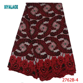 

African Lace Fabric Swiss Voile With Stones Swiss Cotton Lace 2019 High Quality Lace Fabrics Men and women For Wedding YA2762B-7