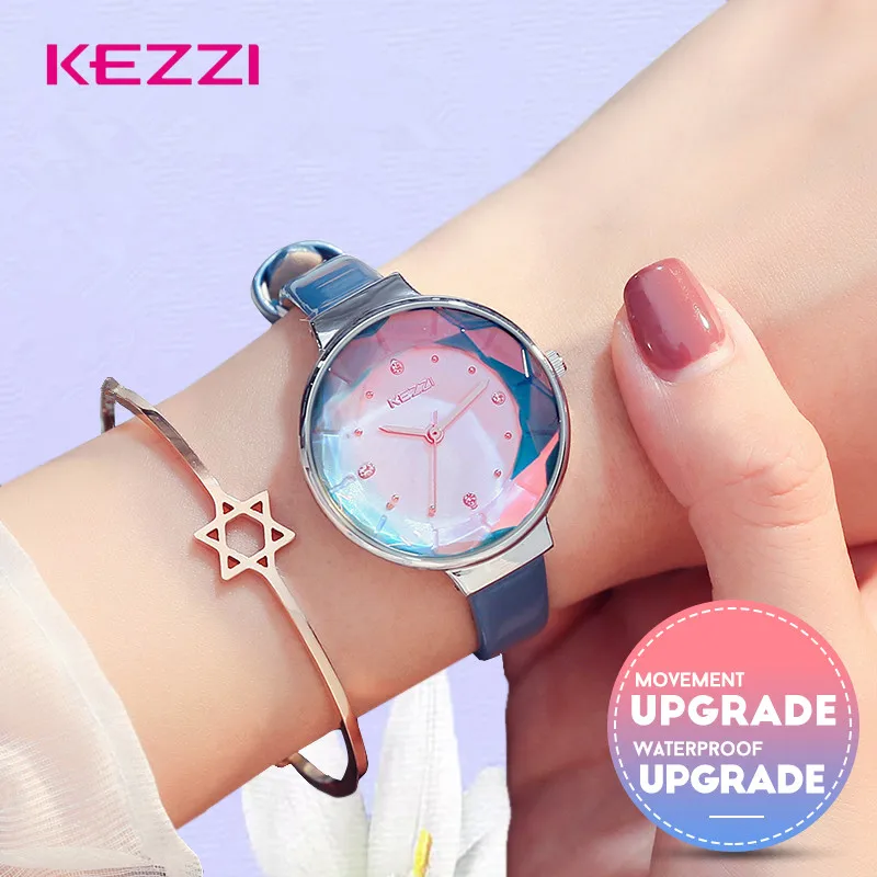 KEZZI Fashion Women Watches Luxury Diamond Watch Ladies Quartz Wristwatch Relojes Mujer 2018 Women Rhinestone Clock Blue Leather KEZZI Fashion Women Watches Luxury Diamond Watch Ladies Quartz Wristwatch Relojes Mujer 2018 Women Rhinestone Clock Blue Leather