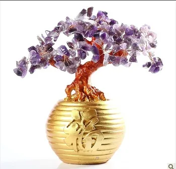 

New Year gift amethyst quartz Crystal Lucky tree Money Tree holiday gift