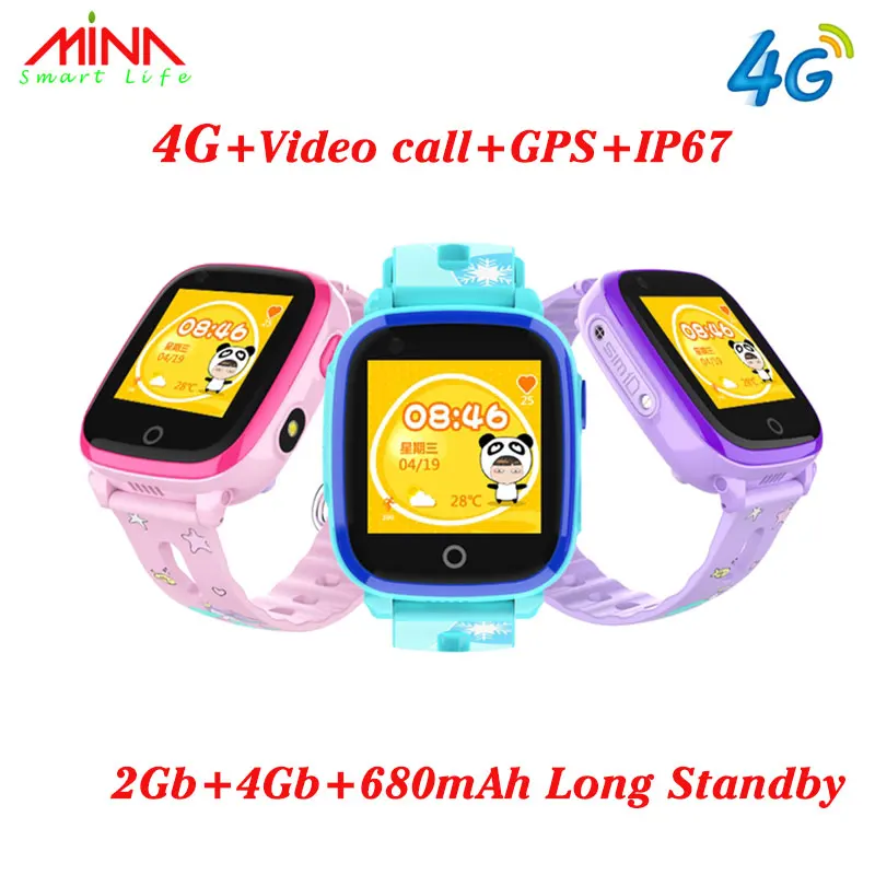 

IP67 Waterproof Kids Smart watch 4G Remote Camera GPS WI-FI Kids Children Students Wristwatch SOS Video Call Monitor Tracker