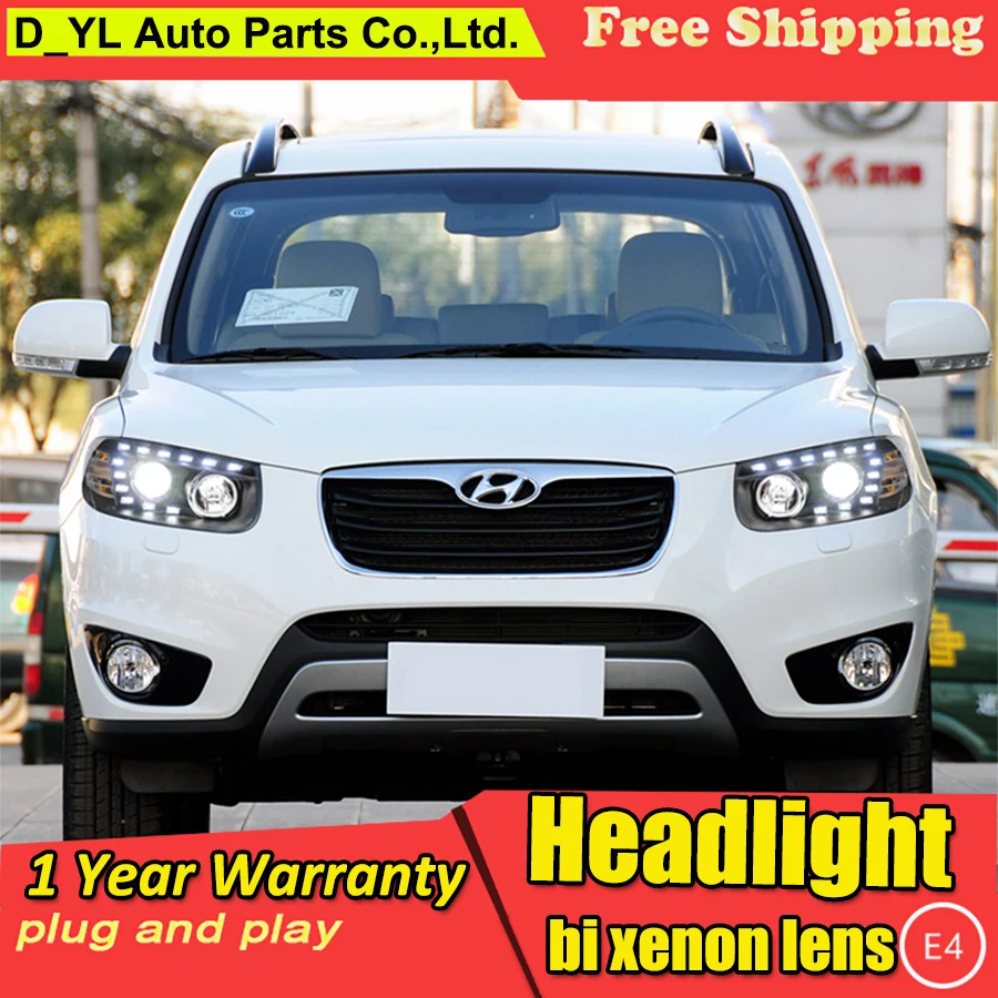 Автомобильный Стайлинг фары для Hyundai Santa Fe 2006 2012 светодиодный ные линзы