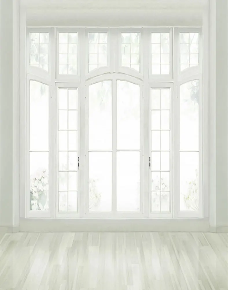 

5x7ft White Room Wooden Floor Photography Backdrops Photo Props Studio Background