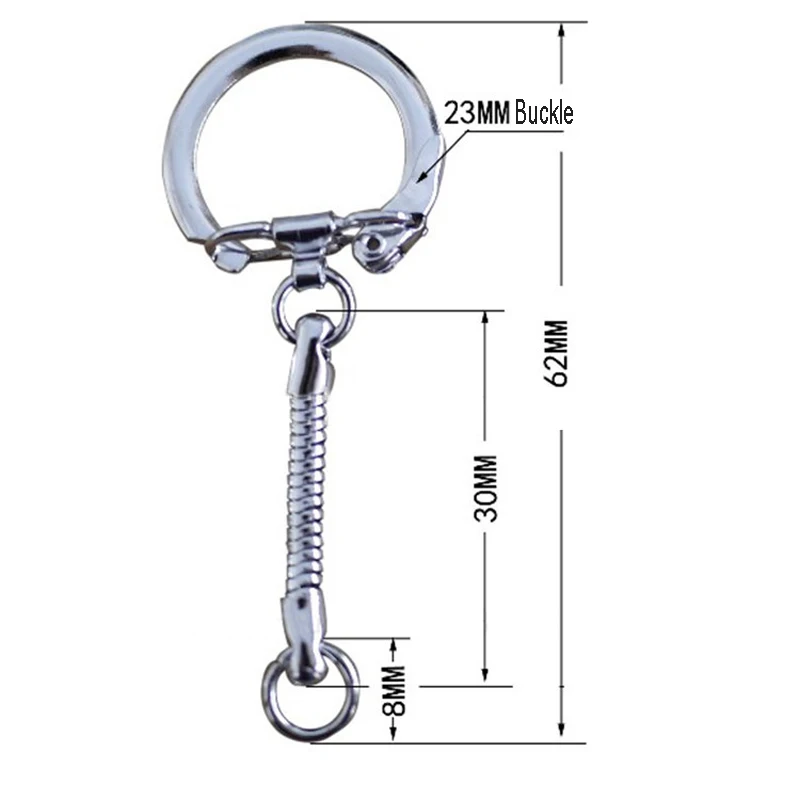 30 шт 6x2,3 см, сделай сам, ювелирное изделие в виде змеи цепочки для ключей кольца в серебряном тоне цепочка для ключей с пряжкой для того, чтобы сделать специальный цепочка для ключей, аксессуары