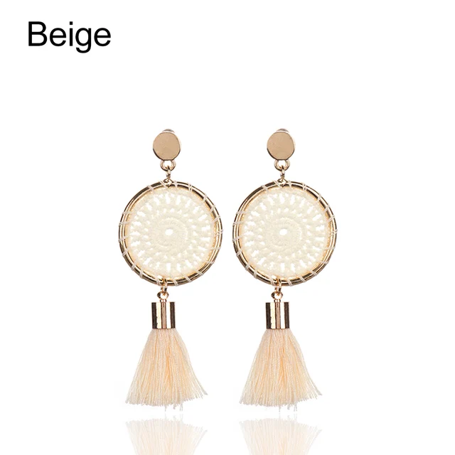 1 pair fashion bohemian ethnic fringed tassel earrings for women golden 1 pair fashion bohemian ethnic fringed tassel earrings for women golden