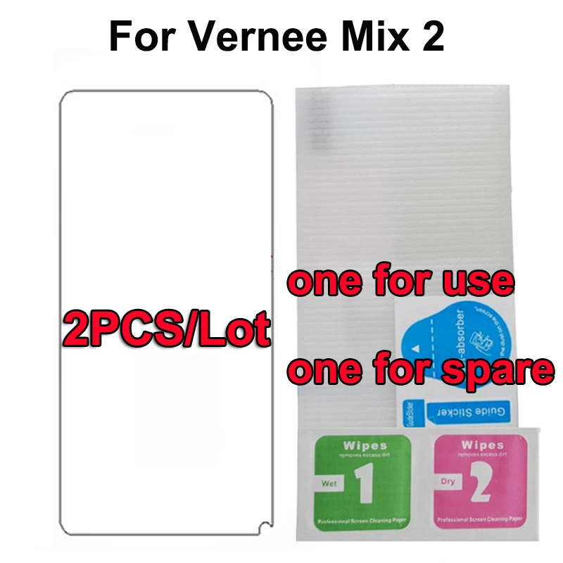 

2PCS Vernee Mix 2 Tempered Glass For Vernee Mix 2 Screen Protector Ultra-thin Scratch proof for Vernee Mix 2 4G Glass Film Case