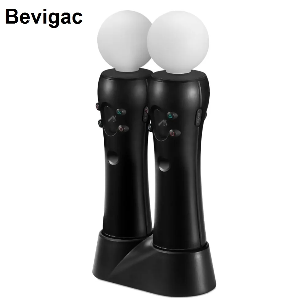 

Bevigac Dual Charger Charging Dock Station Stand Holder Base For PS4 VR Play Station PS 4 Move Controller Console Accessories